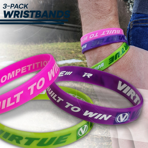 Virtue Wristbands (3-Pack) - Lime/Purple/Pink